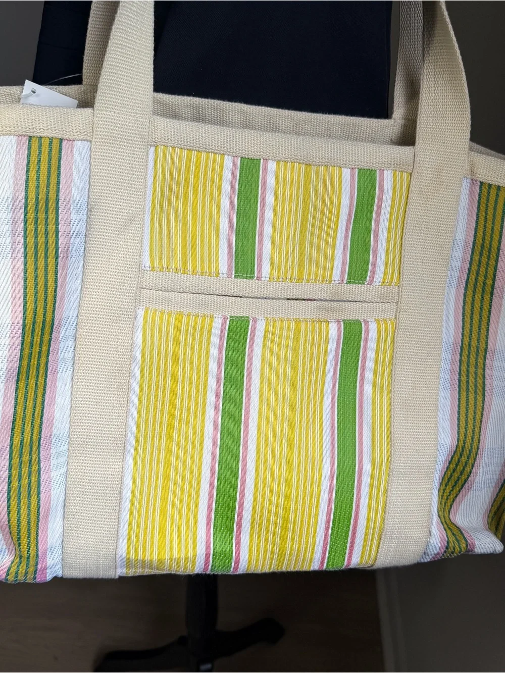 Isabel Marant Darwen Striped Large Tote Bag Multicolor Embroidered Logo